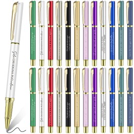 Sinmoe Pack of 24 Motivational Pens Retractable Ballpoint Pens with Sayings Inspirational Ballpoint Pens Thank You Gifts for Colleagues Students Teachers School Employees Office 12 Colours