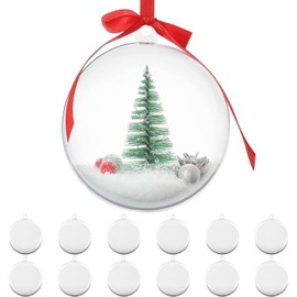 Dyanatic 10 Pcs DIY Clear Fillable Baubles - 6cm Christmas Ornaments for Crafts, Gifts, and Décor - Ideal Christmas baubles for Seasonal Crafting Projects, Holiday and Christmas Tree Decorations