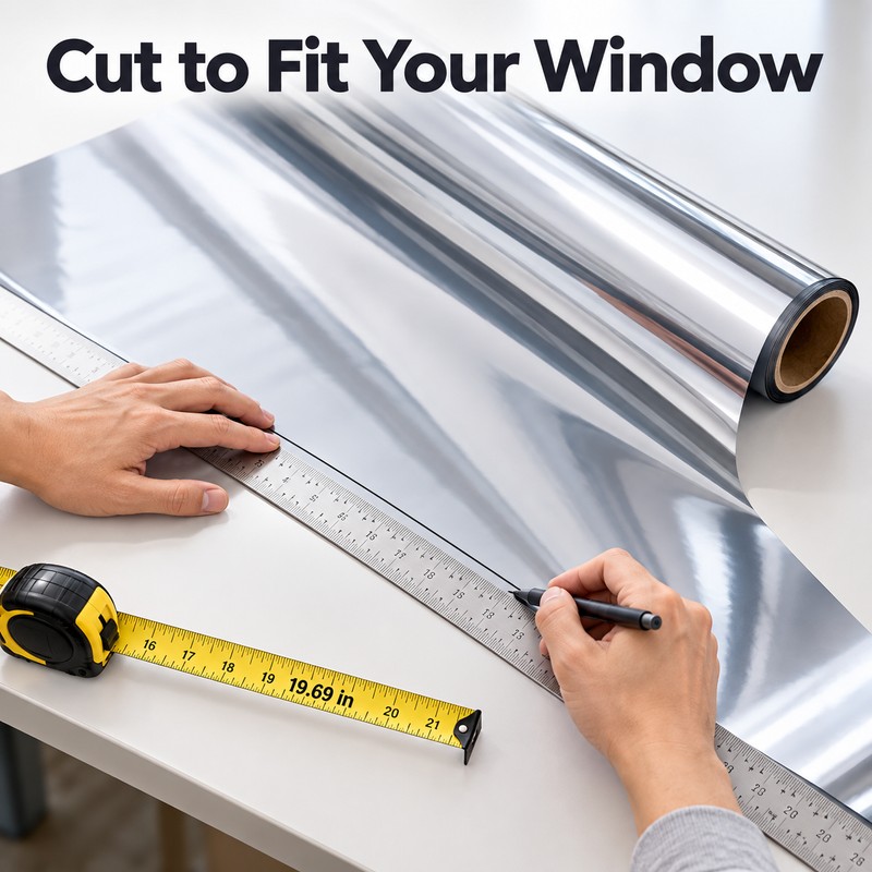Privacy Window Tint Film - Self-Adhesive One-Way Mirror Film for