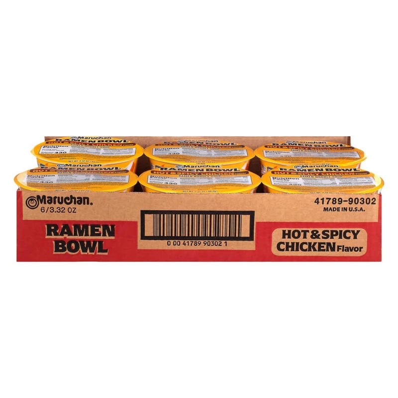Maruchan Hot and Spicy Chicken Ramen Bowl 6 Pack Instant