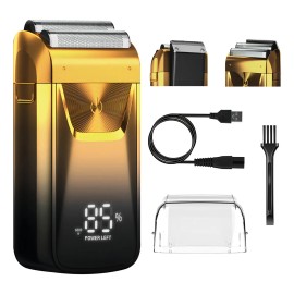 Rasuradora Elctrica Barba Afeitadora Hombre Cortadora Pelo Color Dorado Annizhty Txd-003, Maquina De Afeitar Inalmbrica Para Rostro Con Pantalla LED, 
