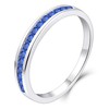 YL Stackable Ring Sterling Silver Created Sapphire Eternity Bands for