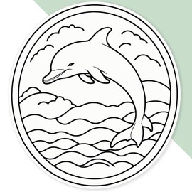 Extra Large 460mm 'Cute Dolphin' Permanent Sticker Decal for Cars/Windows/Bins/Walls (DW00124827)