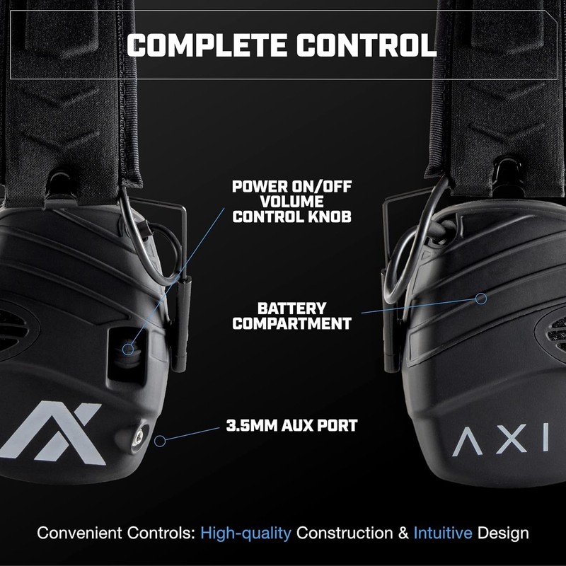 AXIL TRACKR Original Noise Cancelling Ear Muffs – Mowing, Construction,