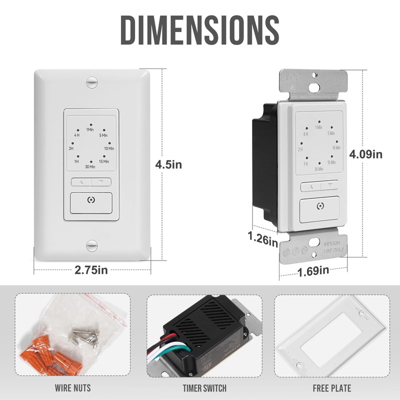 ECOELER Light Timer Switches, 15A Countdown in Wall Timer with