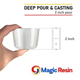 Magic Resin Deep Pour Epoxy Resin Kit | 3/4 Gallon (2.85 L) | 2'' Deep Pour & Casting | Low VOC & Low Odor | Clear | For River Tables, Casting, Jewelry, Crafting & More