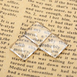 20Pcs Square Transparent Clear Glass Dome Cabochon Tile Magnify Cabochons for Photo Pendant Craft Jewelry Making 12mm