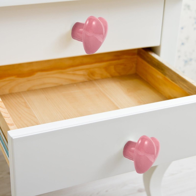Tomaibaby 10Pcs Ceramic Drawer Knobs, Heart Shaped Door Knobs Cabinet