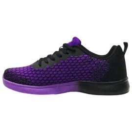 Pyramid Women's Path Lite Seamless Mesh Bowling Shoes, Black/Purple Wide, 6.5 Wide