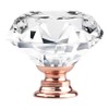 [12 PCS] Rose Gold Base Crystal Clear Glass Cabinet Drawer