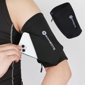 TUMECOS Sports Armband, Elastic, High Elasticity Material, Breathable, Secures Your Phone, Perfect for Running, Jogging, Yoga, Unisex, Black