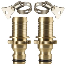 GORILLA EASY CONNECT Quick Connect Garden Hose Repair Kit Barbs with Integrated Male Quick Connector and Included Hose Clamps