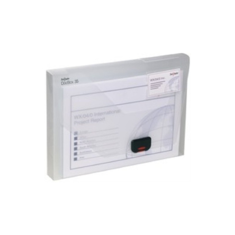 Snopake A4 DocBox Clear 35 mm Box File with Push