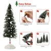 20pcs Snowy Pine Trees Mini Christmas Trees Covered Snow with