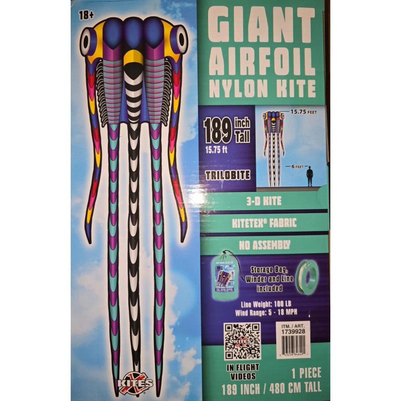 XKites Giant 189" Trilobite Airfoil Nylon 3D Kite For Adults