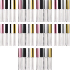 Tubo de Brillo Labial Vacío de 10ml Abs, Paquete de 40 Piezas Cabezal de Pincel, Forma Única, para Maquillaje Diy, Cabe en Bolsa o Bolso