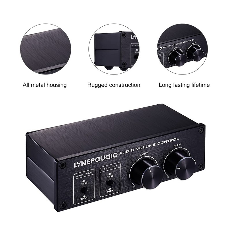 QIUNI Passive Volume Controller with Fully-Balanced & Single-Ended Mode XLR