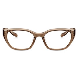 BOLON Acetate Clear Lens Prescription Fashion Cat Eye Eyeglass Frame for Women Teens BF3000, Transparent Black Tea/Demo Lens, 53mm