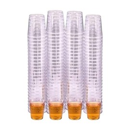 PinkWebShop - Crystal Clear Plastic Shot Glasses - 30ml Disposable Stackable Dessert Cups for Parties, Events, Shots - Small Plastic Drinking Glasses Pack - 200 Pack