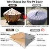 QH.HOME Fire Pit Cover Round-45-48 Inch Heavy Duty 900D Strong