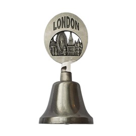 London Icons Metal Bell - Pewter Effect - Big Ben Tower Bridge St. Paul's Cathedral London Eye - British Souvenir from England UK for Kitchen Home Office Hotel Front Desk Reception Restaurant Bar