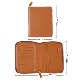 Moterm Zip Leather Case for Stalogy B6 Planner (Pebble Burnt Orange)