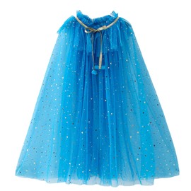 SEAUR Blue Princess Cape for Girls Costume Capes Cloak Toddler Girl Dress Up Cloak Sparkly Tulle Princess Capes Dress Up L
