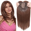 Hairro Hair Topper for Women Brown Clip in Hair Toppers