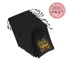 MS Aw ship its a girls trip printed Party Favor bags - Cotton Drawstring closure - Bachelorette hangover kit bags - Hangover Recover Kit Wedding Party Gift Bags - 5 * 7 Inch bags Set of 10 B