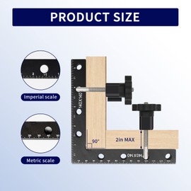 90 Degree Positioning Squares Clamps, 2 Sets Aluminum Alloy Right Angle Clamps Fixing Clamp L-Type Corner Clamps Woodworking Carpenter Tool Set (14cm/5.5")