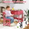 Costzon Kids Desk and Chair Set, Wooden Children Table with