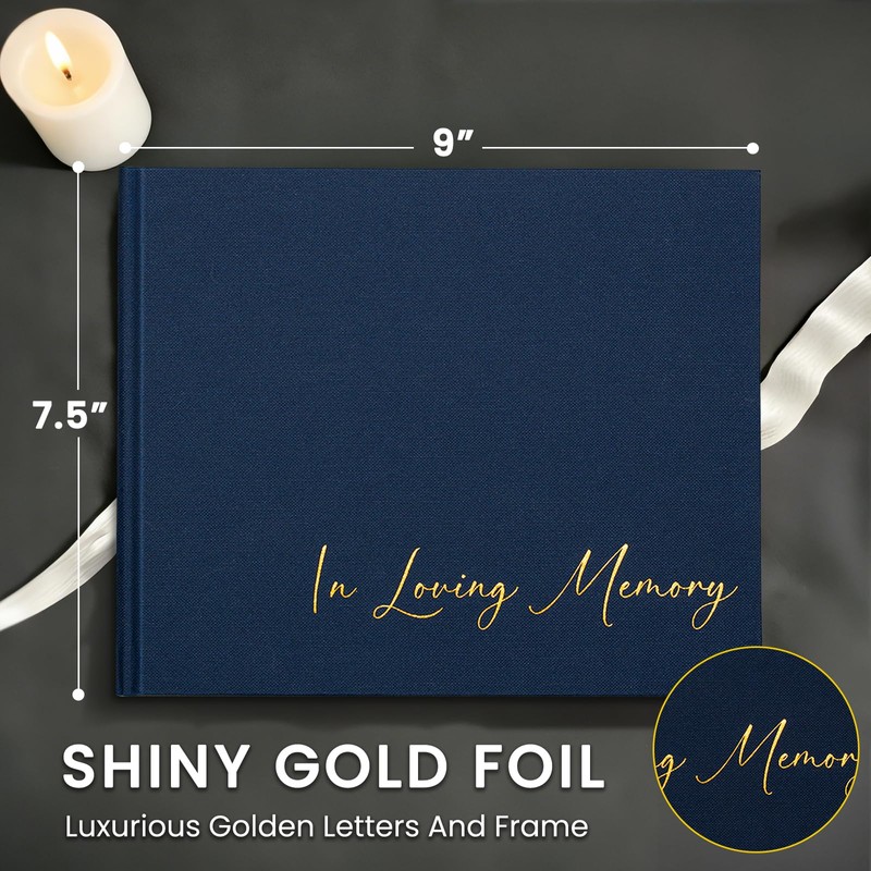 Braveriky Funeral Guest Book for Memorial Service, in Loving Memory