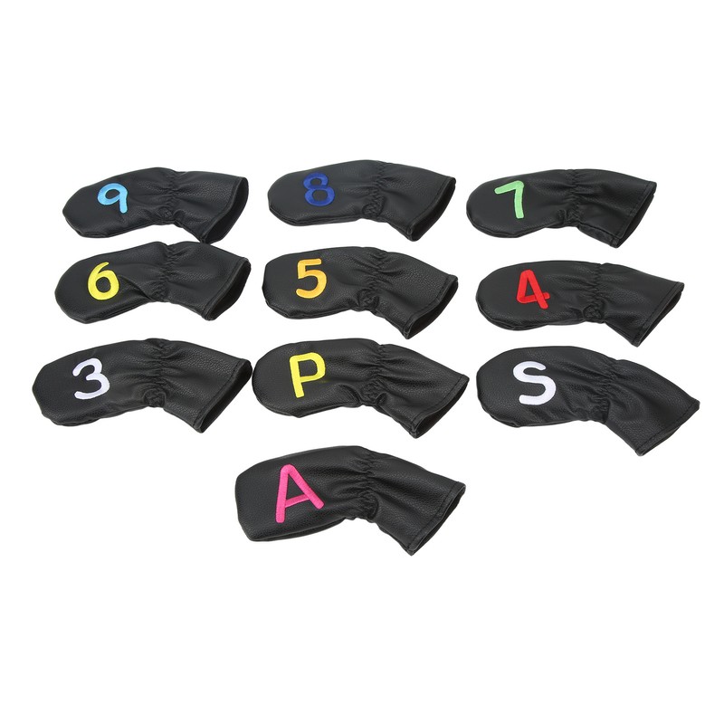 10Pcs Golf Head Cover Club Headcover Waterproof PU Elastic Closing