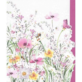 Greeting Card (NQ6589) Female Birthday - Wild Flowers & Bees - From The Pizazz Gallery Range.