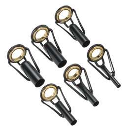 PATIKIL 2-6 mm Fishing Rod Tip Repair Kit 6 Pieces Stainless Steel Stake Ring Guide Replacement for Saltwater Freshwater Fishing Golden