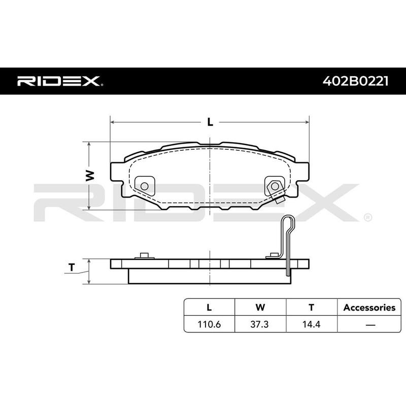 Ridex D140 Brake Disc Bremssteine 402B0221 Brake Pad Set, disc