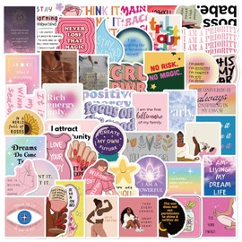 50PCS Vision Board Stickers for Black Girl Positive Inspirational Stickers for Women Waterproof Vinyl Affirmation Decor for Self,Supplies Trendy Deals Vision Board Pictures Gifts for Black Girl