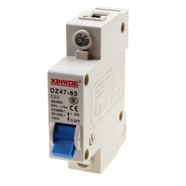 Bumbesti 1 Pole 230/400V Low-Voltage Miniature Circuit Breaker 63A Din Rail Mount DZ47-63 C63