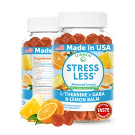 Lunakai USA Made Calm & Stress Relief Gummies – Delicious GABA + L-Theanine Calming Supplement for Adults & Kids – Natural Stress Support, 60ct