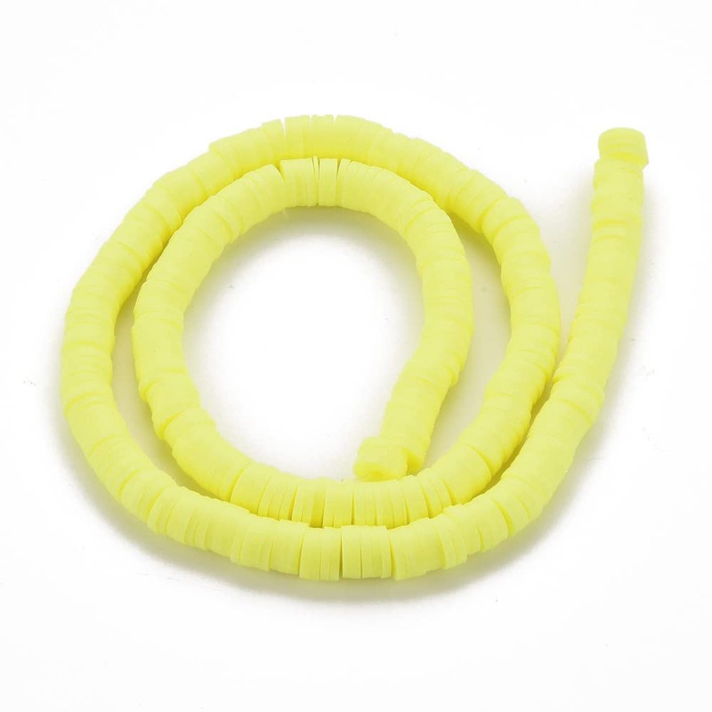 Handmade Polymer Clay Heishi Beads 6mm x 1mm ? Yellow