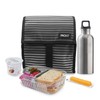 PackIt Freezable Lunch Bag with Zip Closure, Gray Stripe 8-Inch