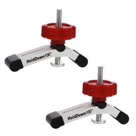 Milescraft 4035 Hold Down 100 2 Pack T-Track Mini Hold Down Clamp. 3-1/8" L x 5/8" W, Anodized Heavy Duty T Track Clamps for Woodworking