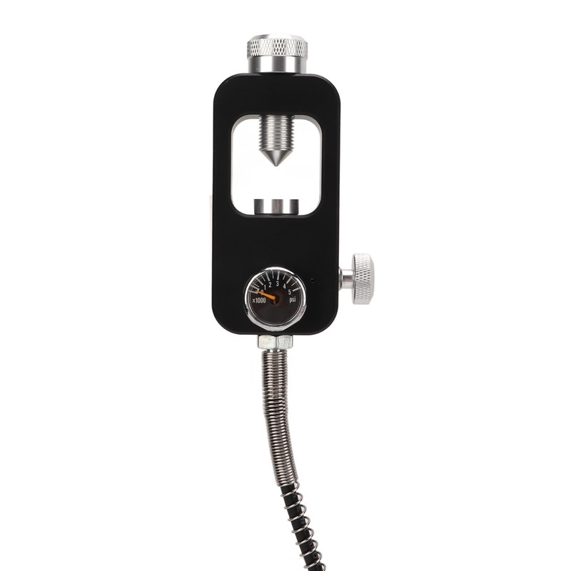 Diving Tank Refill Adapter with Gauge Hose Aluminium Alloy Durable