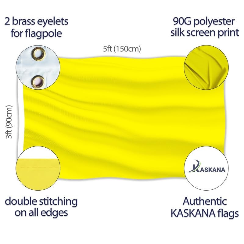 Solid Yellow Flag – Plain Yellow Flag - Double-sided Print