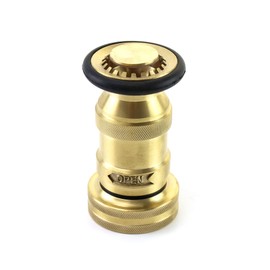 QWORK 1-1/2" NST/NH Brass Fire Hose Spray Nozzle, Heavy Duty Fire Equipment, Industrial Jet Fog Nozzle 85 gpm 100 psi