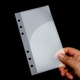 NatSumeBasics 5pcs Frosted Cash Envelopes A6 Binder Pockets Zipless A6 Planner Insert 2 Pockets for Budgeting Money Stuffing Accessories and Supplies (Frosted A6 Envelope)