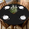 LUSHVIDA 2 Pack Round Waterproof Table Cover Elastic Tablecloth Vinyl