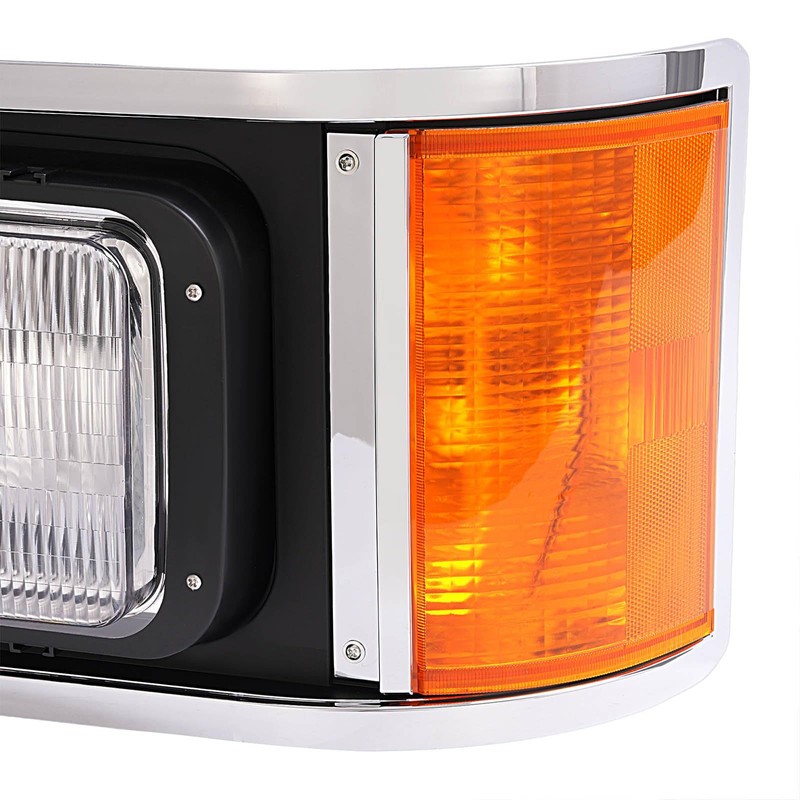 HECASA Left Headlight W/Bezel Compatible with 1990-2017 Mack CH613 SFA