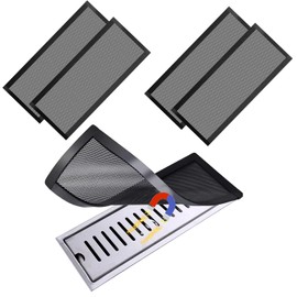 etoper Floor Vent Covers Magnetic PVC Vent Mesh Cover, 4Pack 5.5 x 12 Inch Black Air Vent Screen Cover Rectangle Floor Vent Cover for Ceiling Wall