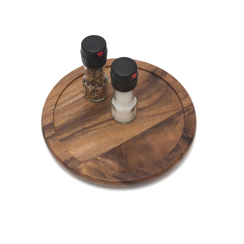 Lipper 1301 10" Acacia Lazy Turn Table, Brown